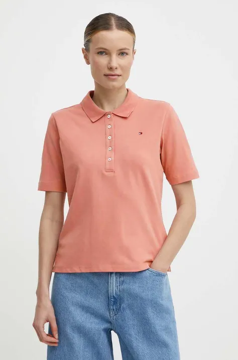 Kratka majica Tommy Hilfiger ženski, roza barva
