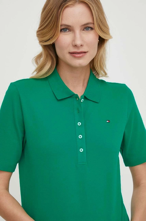 Tommy Hilfiger tricou femei, culoarea verde WW0WW37820