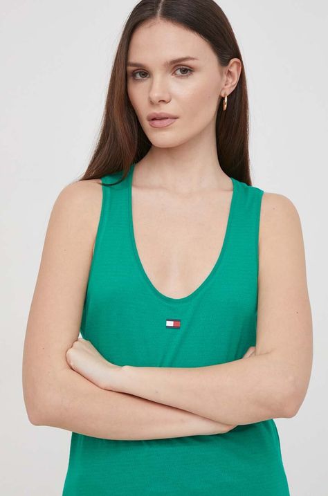 Top Tommy Hilfiger χρώμα: πράσινο
