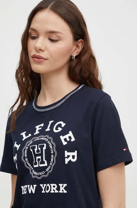 Tommy Hilfiger t-shirt in cotone donna colore blu navy WW0WW41575