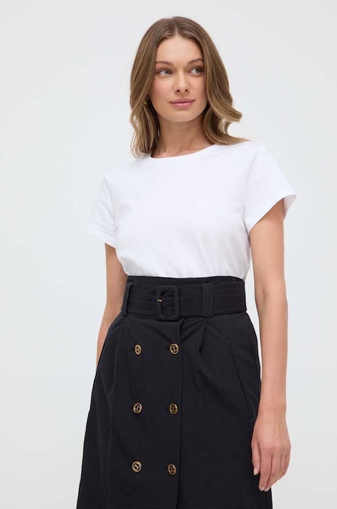 Twinset tricou din bumbac femei, culoarea alb