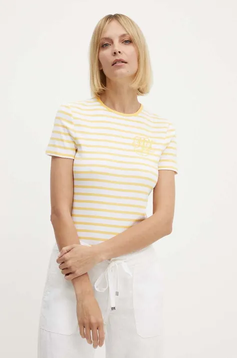 Tričko Lauren Ralph Lauren dámske, žltá farba, 200945775