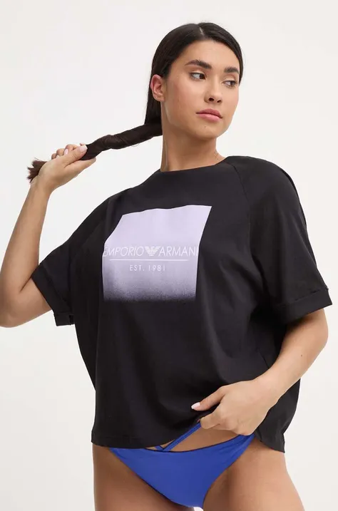 Бавовняна футболка лаунж Emporio Armani Underwear колір чорний 164829 4R255