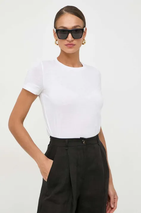 Marella tricou din bumbac femei, culoarea alb 2413970000000