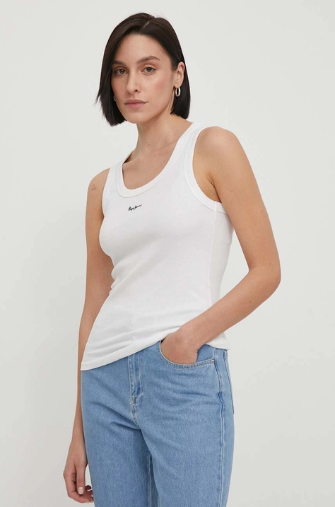 Top Pepe Jeans χρώμα: μπεζ