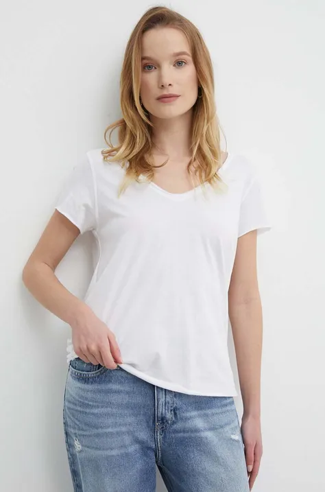 Βαμβακερό μπλουζάκι Pepe Jeans LUNA γυναικείο, χρώμα: άσπρο, PL505856