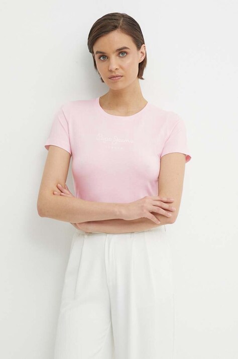 Футболка Pepe Jeans NEW VIRGINIA SS N — SS24-TSD0OB, рожевий — фото 4