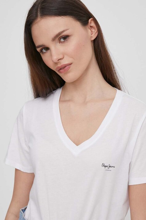 Бавовняна футболка Pepe Jeans LORETTE V NECK — фото 4