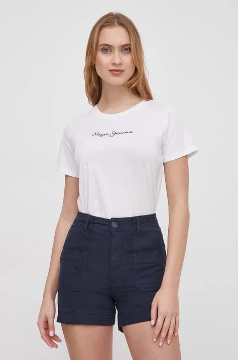 Pepe Jeans t-shirt bawełniany damski kolor biały