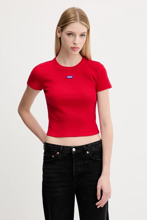 Hugo Blue t-shirt damski kolor czerwony 50510749
