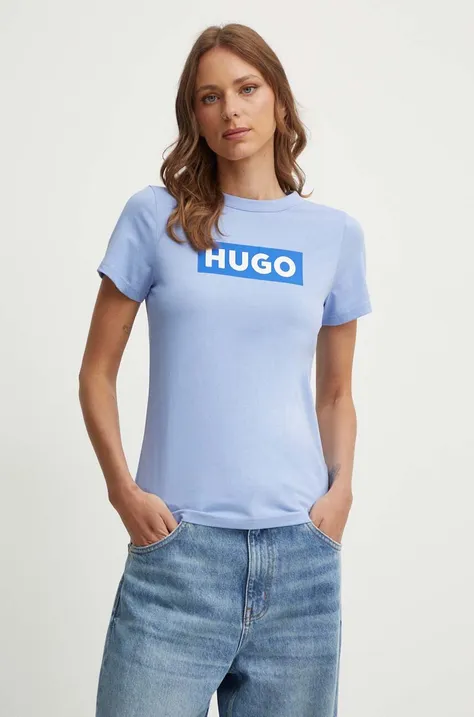 Бавовняна футболка Hugo Blue жіночий