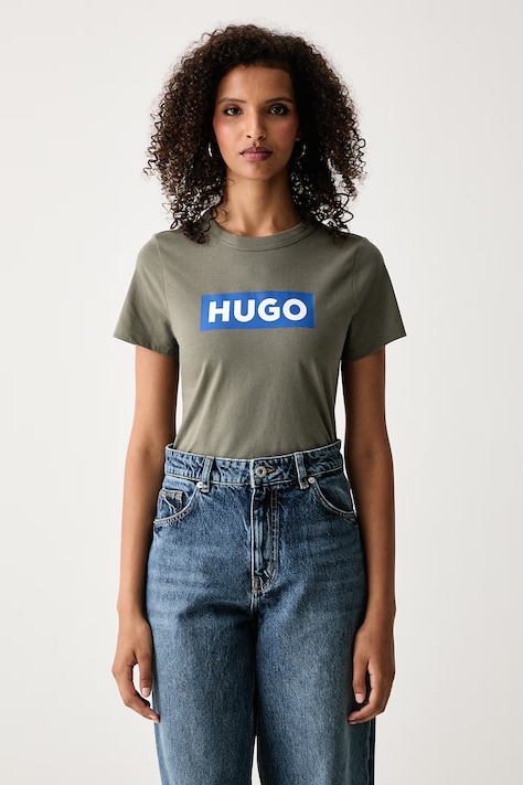 HUGO Blue Basic tričko dámske bavlnené Classic Tee_B zelené 50510772