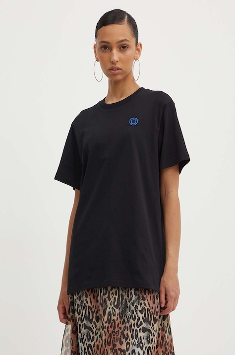 Hugo Blue tricou din bumbac femei, culoarea negru