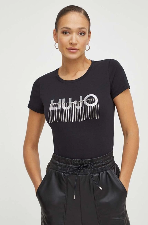 Liu Jo t-shirt damski kolor czarny