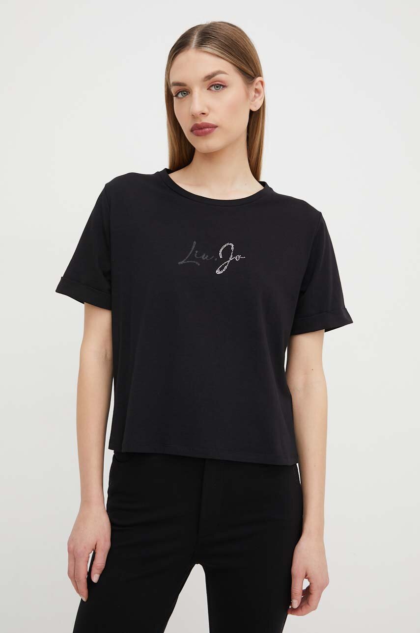 Liu Jo t-shirt női, fekete