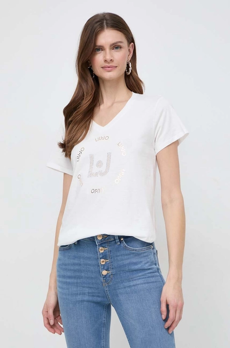 Liu Jo t-shirt in cotone donna colore beige