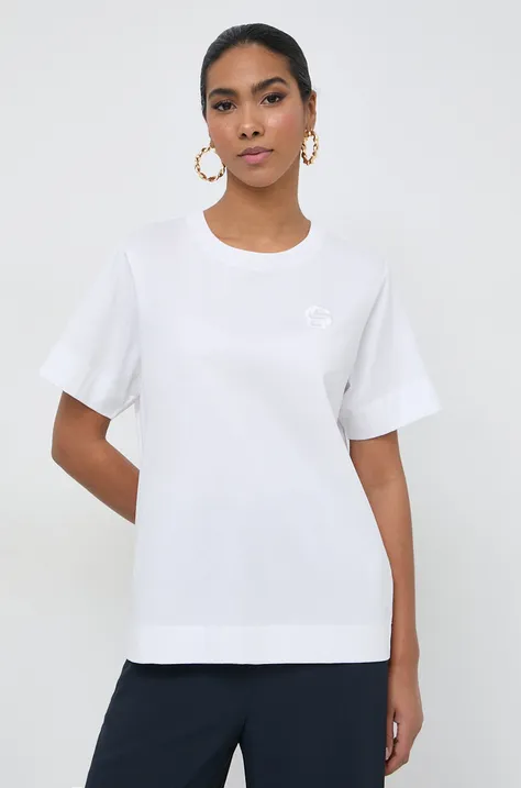 Kratka majica BOSS ženski, bela barva