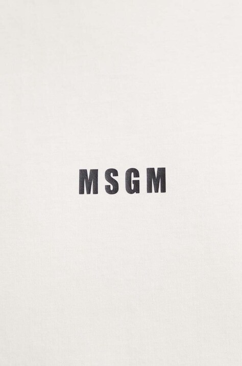 Бавовняна футболка MSGM — SS24-TSD0TJ, бежевий — фото 5