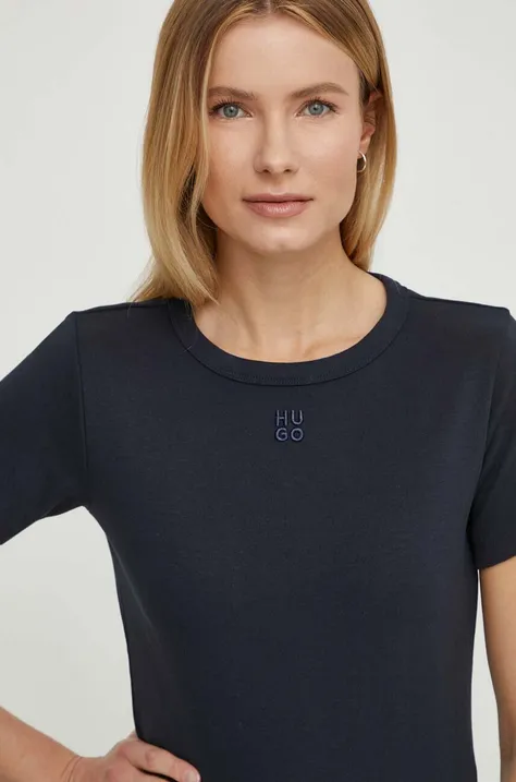 Kratka majica HUGO ženska, mornarsko modra barva, 50512002