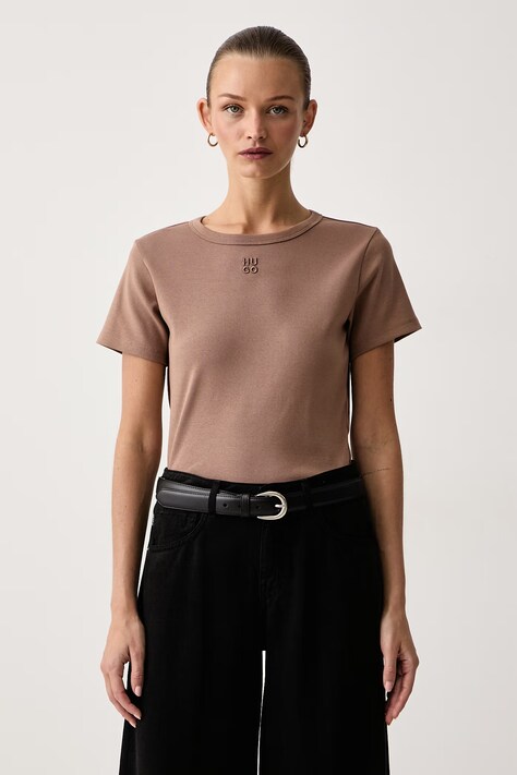 HUGO Tricou pentru femei, cu bumbac Deloris maro 50512002