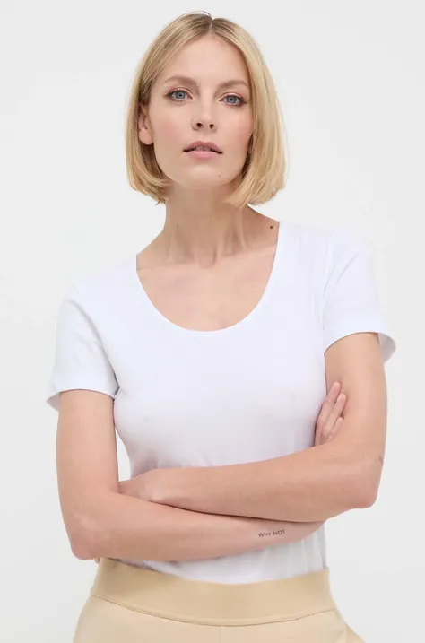 Kratka majica HUGO 2-pack ženski, bela barva