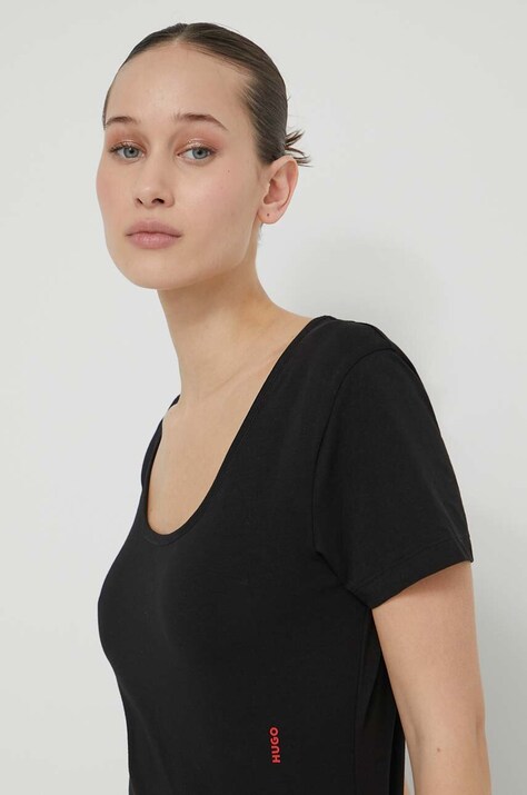 HUGO tricou 2-pack femei, culoarea negru 50469660