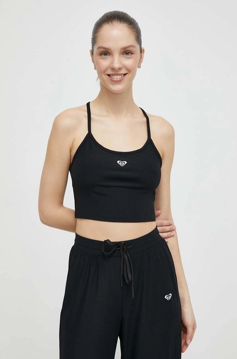 Roxy top de yoga Rise & Vibe culoarea negru, ERJKT04116