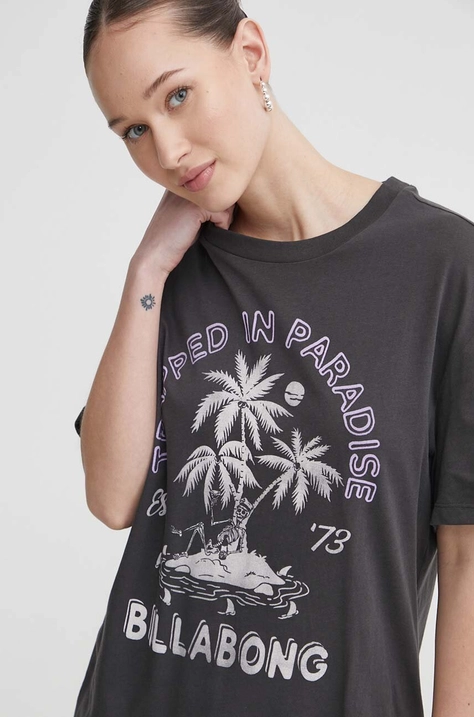 Памучна тениска Billabong в сиво EBJZT00255