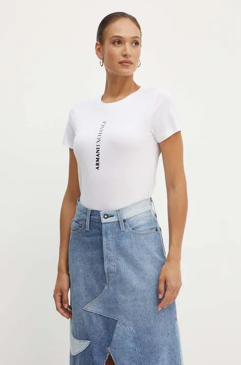 Armani Exchange t-shirt bawełniany damski kolor biały