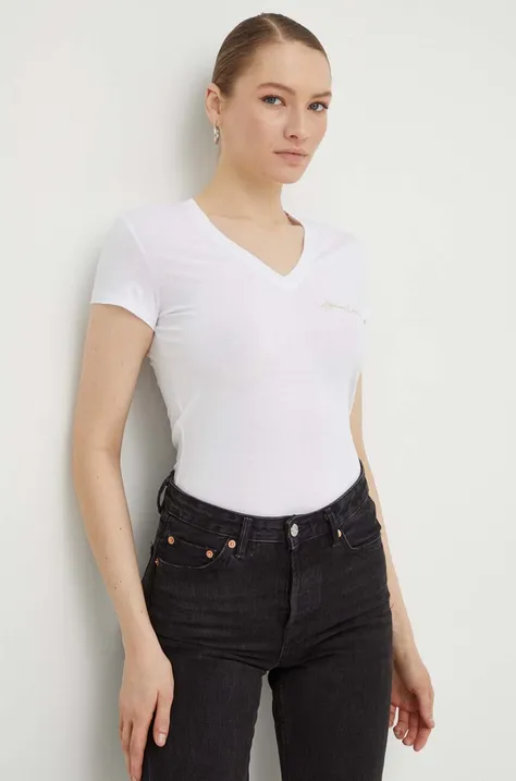 Bavlněné tričko Armani Exchange bílá barva, 3DYT26 YJ3RZ