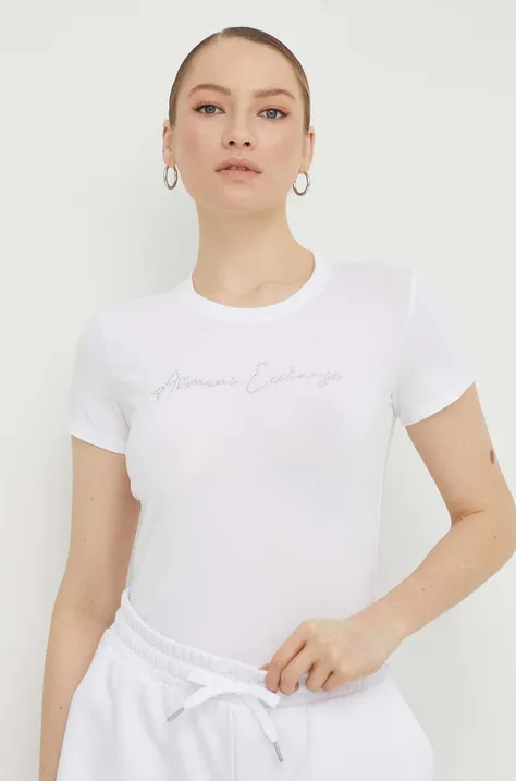 Μπλουζάκι Armani Exchange χρώμα: άσπρο