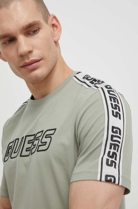 Guess t-shirt ARLO zöld, férfi, nyomott mintás, Z4GI18 J1314