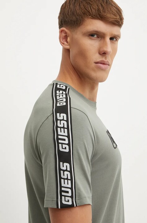 Guess tricou ARLO barbati, culoarea verde, cu imprimeu, Z4GI18 J1314