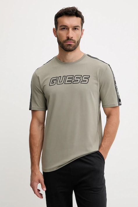 Guess t-shirt ARLO męski kolor zielony z aplikacją Z4GI18 J1314