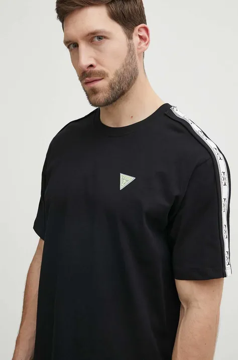 Βαμβακερό μπλουζάκι Guess JESSEN ανδρικό, χρώμα: μαύρο, Z4GI12 I3Z14