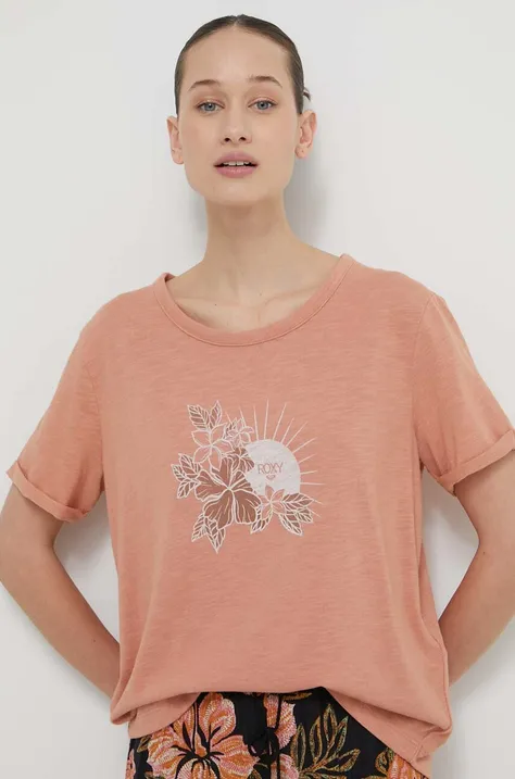 Majica kratkih rukava Roxy za žene, boja: narančasta, ERJZT05667