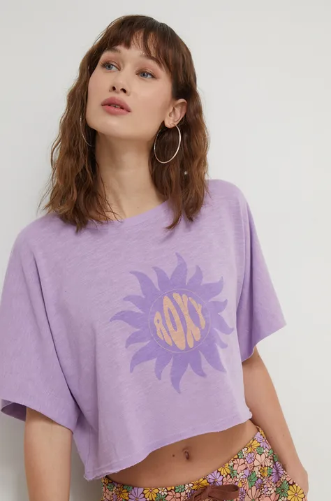 Roxy t-shirt damski kolor fioletowy ERJZT05673