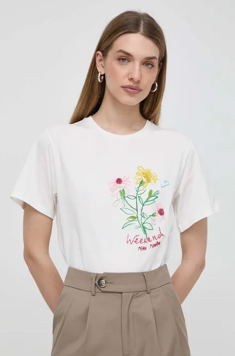 Хлопковая футболка Weekend Max Mara женский цвет белый