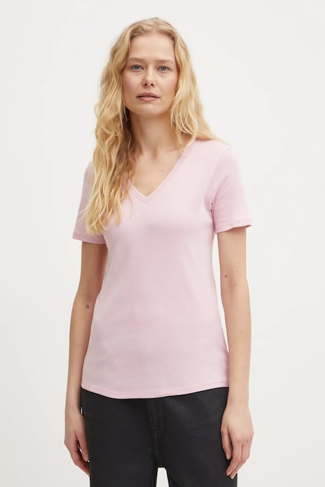 United Colors of Benetton tricou din bumbac femei, culoarea roz, 3GA2E4230