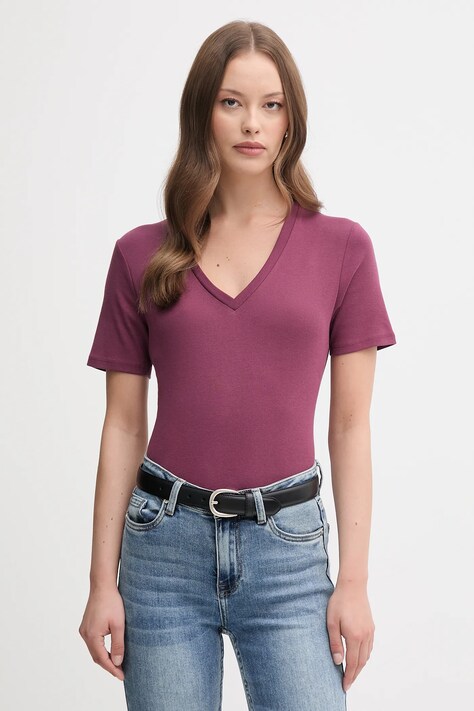 Βαμβακερό μπλουζάκι United Colors of Benetton χρώμα: ροζ, 3GA2E4230
