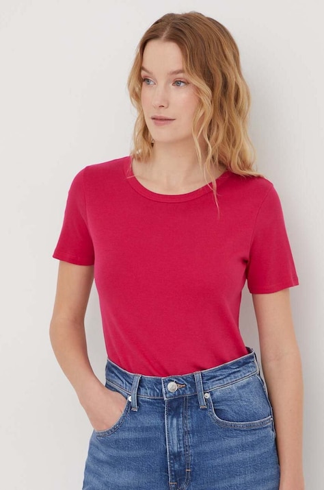 Памучна тениска United Colors of Benetton дамска в розово 3GA2E16A0