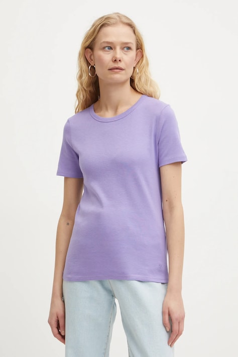 Bavlnené tričko United Colors of Benetton dámske, fialová farba, 3GA2E16A0
