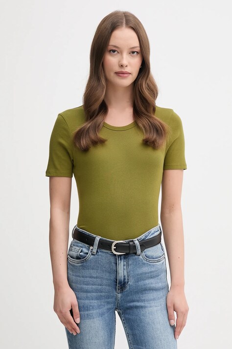 United Colors of Benetton t-shirt bawełniany damski kolor zielony 3GA2E16A0