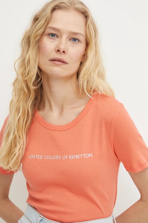 United Colors of Benetton tricou din bumbac femei, culoarea rosu, 3GA2E16A2
