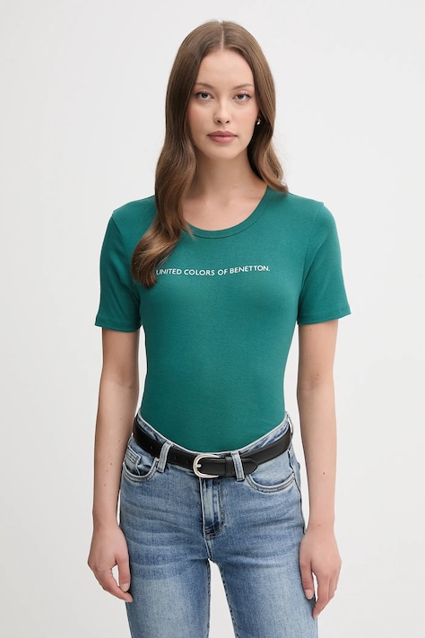 Pamučna majica United Colors of Benetton za žene, boja: crvena, 3GA2E16A2