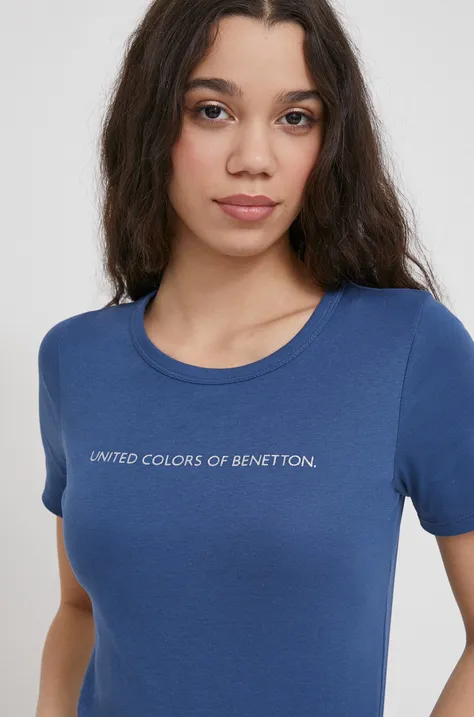 Bombažna kratka majica United Colors of Benetton ženski