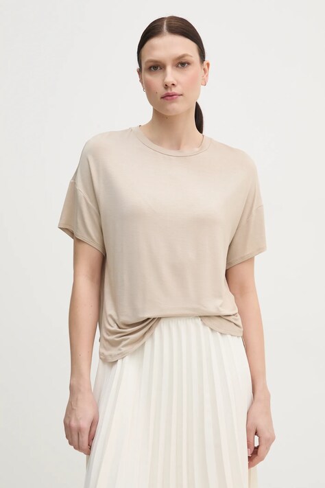 United Colors of Benetton tricou femei, culoarea bej, 3Z12D101X