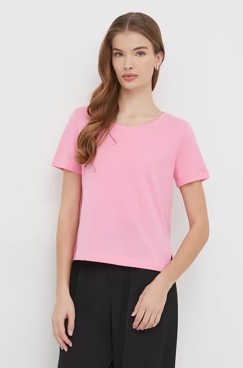 Βαμβακερό μπλουζάκι United Colors of Benetton γυναικεία, χρώμα: ροζ