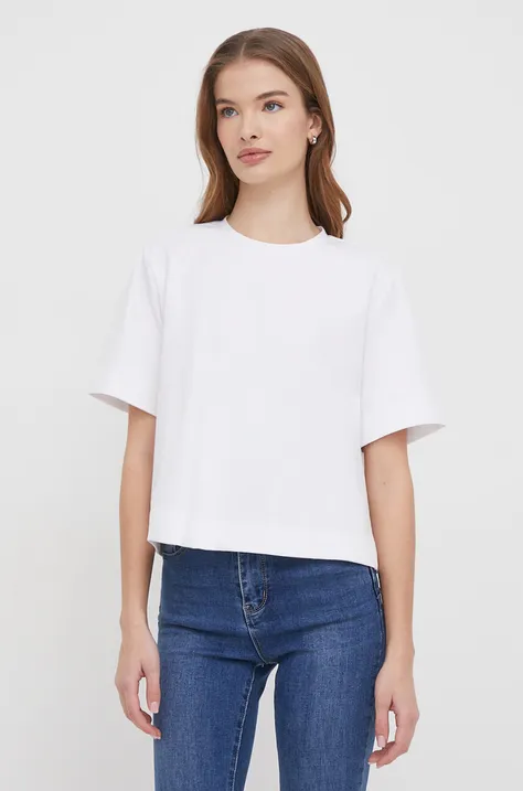 Majica kratkih rukava Sisley za žene, boja: bijela