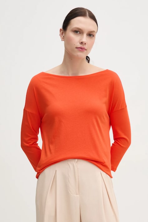 Sisley camicia a maniche lunghe donna colore blu 3QU4L12EE